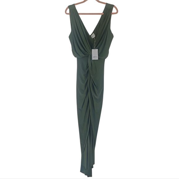 MISA Los Angeles NWT Leza Gathered Maxi Dress Gown‎ in Green Size M NEW - Picture 6 of 11